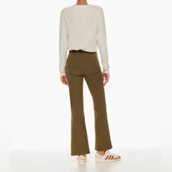 WILFRED FREE Aritzia Twostep Pant High Rise Flared Pant Sz 2 GD Rustical Brown - Picture 2 of 10